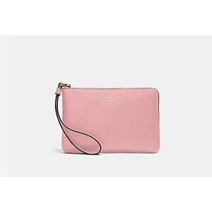 Designer Coach Corner Zip Wallet Wristlet in Bubblegum Blossom Bohemian Barbie